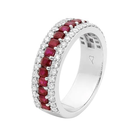 White Gold Ruby And Diamond Ring Allure South Sea Pearls