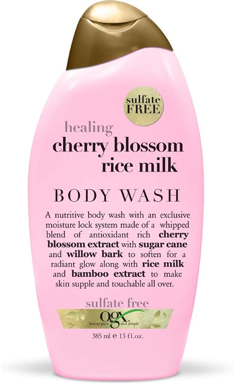 Ogx Cashmere Body Wash Healing Cherry Blossom Rice Milk 13oz Bath And Shower