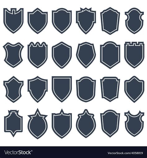 Set Of Different Shield Shapes Icons Borders Vector Image Hd Design