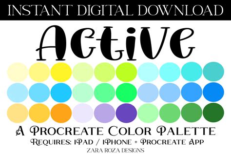 Active Procreate Color Palette Graphic By Zararozadesigns · Creative