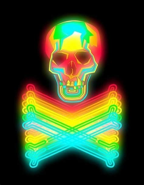 Pin By Travi On Psychedelic Skull Artwork Neon Skull Art