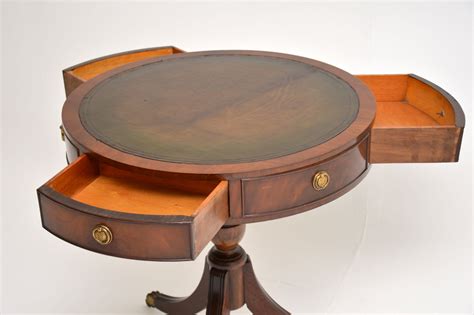 Antique Regency Style Mahogany And Leather Drum Table Marylebone Antiques