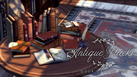 Antique Stacks Book Clutter At Magnolian Farewell Sims 4 Updates