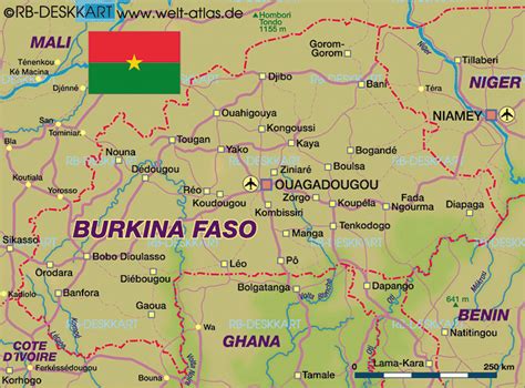 Map Of Burkina Faso Country Welt Atlasde