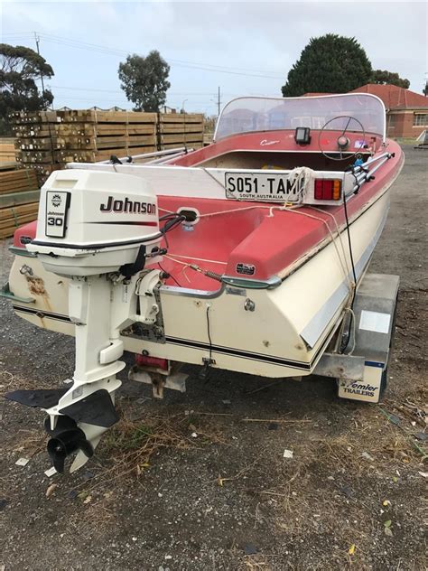 Carribbean Metre Fibreglass Runabout Boat With Johnson Hp Unleaded Fuel Outboard Motor