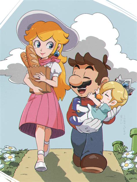Princess Peach Mario Princess Peach And Baby Rosalina Mario And