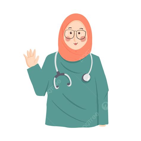 Ilustrasi Dokter Kartun Muslim Lucu Kartun Muslimah Dokter Muslimah