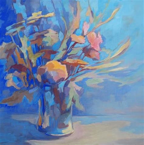 Daily Paintworks Nighttime Bouquet Original Fine Art For Sale