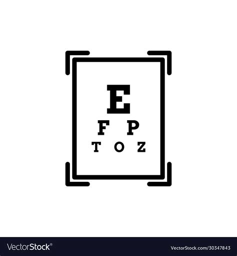 Eye Test Chart Line Art Icon Outline Linear Vector Image