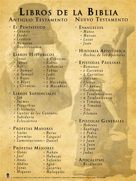 Spanish Books Of The Bible Poster Catholic To The Max Online