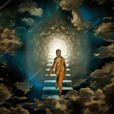 Pintura Surrealista El Hombre Desnudo Camina A La Luz Renacimiento