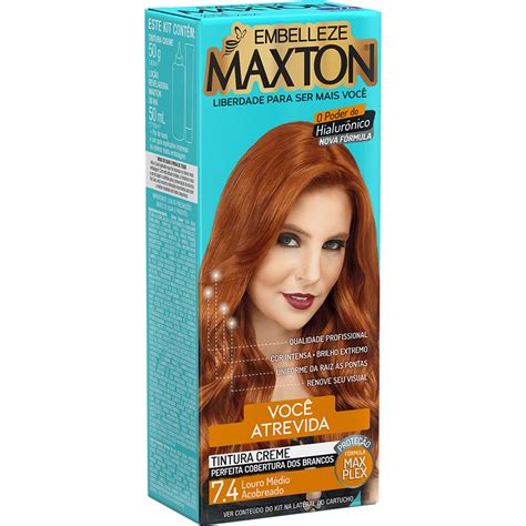 Coloração Maxton Kit 74 Louro Médio Acobreado Leocosmeticos