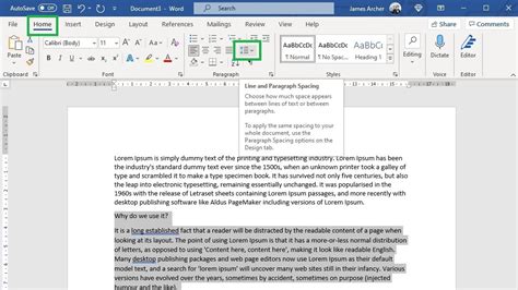 How To Line Space In Word
