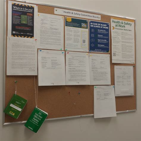 A health and safety committee should meet regularly. Safety Bulletin Boards, OHSA Green Book and WSIB Posters ...