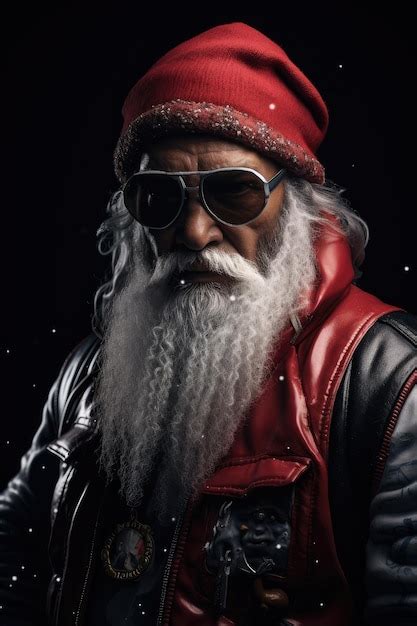 Premium Ai Image Portrait Of Santa Claus With Dark Glasses And A Bad