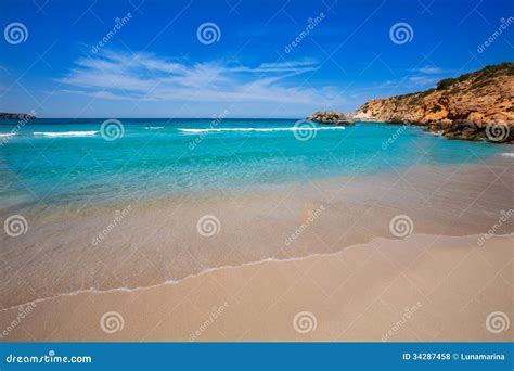 Cala Tarida In Ibiza Beach At Balearic Islands Stock Photo Image Of