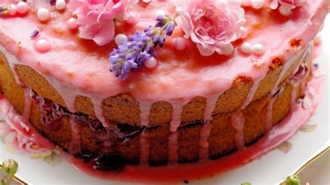 Vanilla Strawberry And Rose Victoria Sponge Cake