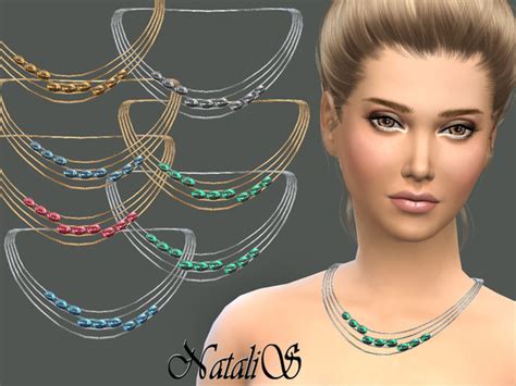 Multiwire Necklace With Cabochons By Natalis At Tsr Sims 4 Updates