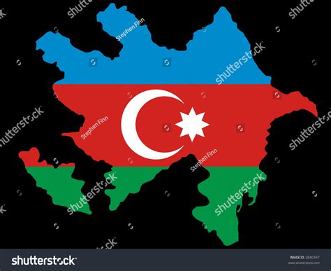 Map Azerbaijan Flag Illustration Stock Vector Royalty Free 2840347