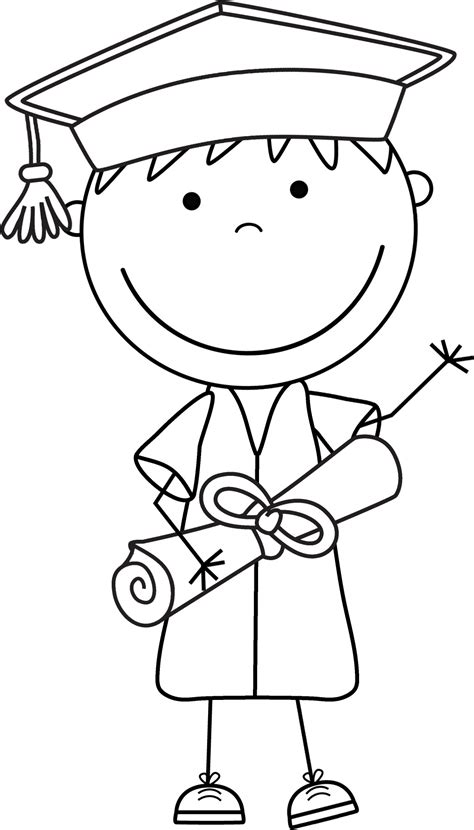 Kindergarten Graduation Clip Art Black And White Clip Art Library