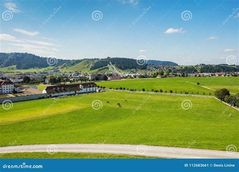 View Of The Town Of Einsiedeln In Switzerland Stock Image Image Of