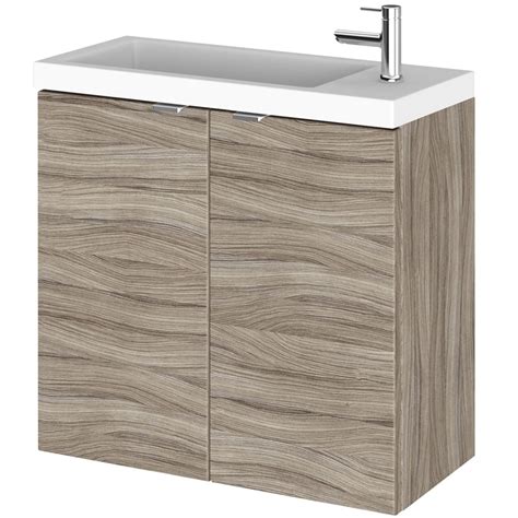 Hudson Reed Fusion Driftwood 600mm Wall Hung Vanity Unit And Basin Cbi229