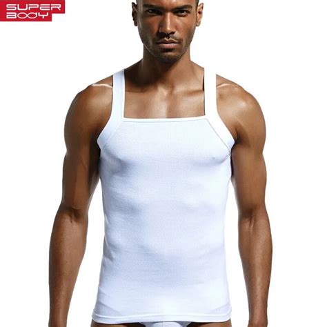 Superbody Men S Cotton Solid Undershirt Men Slim High Elastic