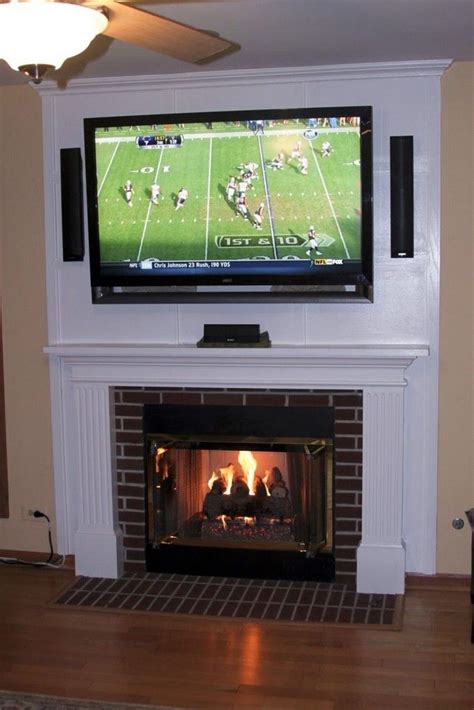 How To Hide Tv Wires Over Brick Fireplace Wood Burning Above Gas