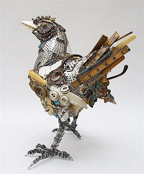 Mixed Media Sculpture Bird Sculpture Metal Sculptures Abstract