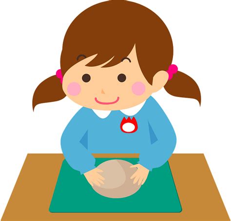 Kindergarten Girl Is Playing With Clay Clipart Free Download