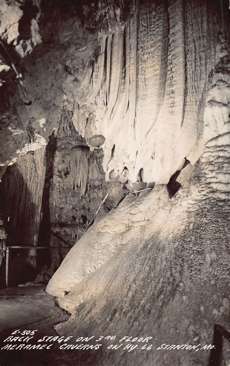 Stanton Missouri~meramec Caverns Back Stage On The Floor~1941 Real Photo Postcrd Topographical