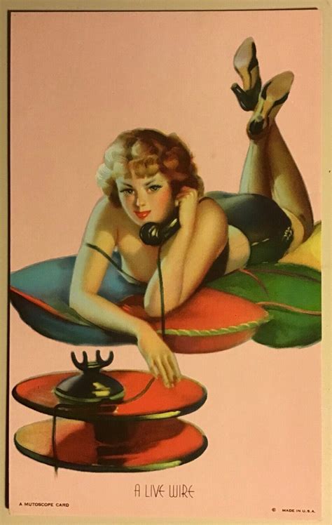 Mutoscope Pin Up Arcade Card Vintage 1940s A Live Wire Ebay
