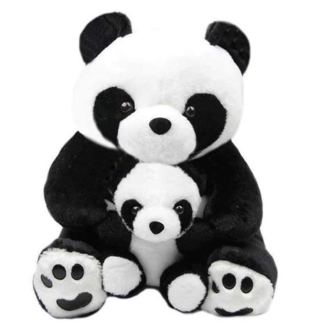 Buy Cute Black And White Mumma Baby Panda Plush Animal Soft Toy Teddy