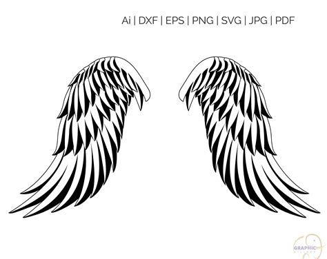 Angel Wings Svg Silhouette And Cricut Cut Cutting File Svg Etsy