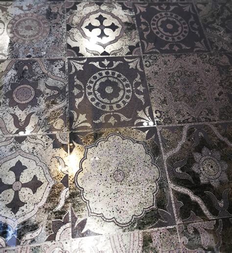 Moroccan Tiles Antique Mirror Glass Splashback