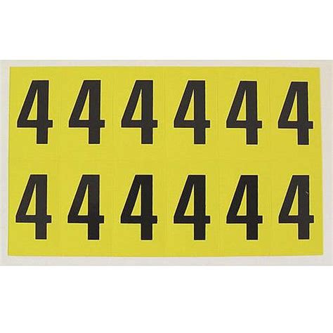 Adhesive Label Bin Sticker Number 4 W140xh230mm 1 Character Per Sheet