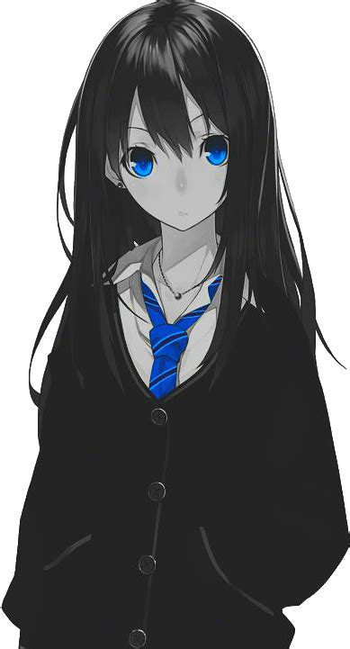 27 Images About Anime Gals On We Heart It Anime Girl Black Hair Blue