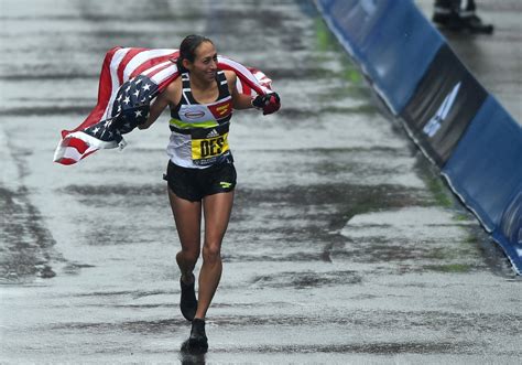 American Desiree Linden Overcomes Wet Windy Conditions To Win Boston