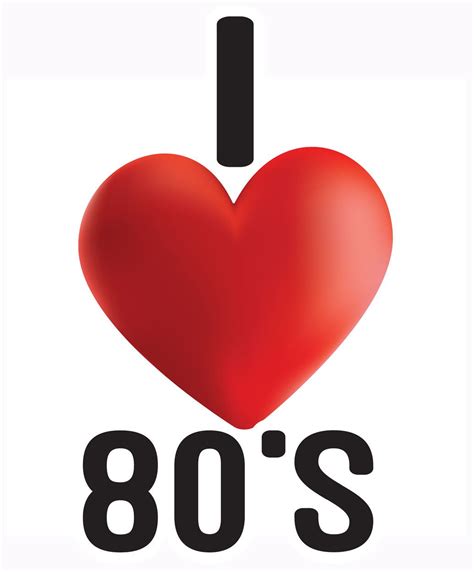 I Love The 80s Heart 1980s Classic 1980 Flash Back Iron On Heat T Shirt