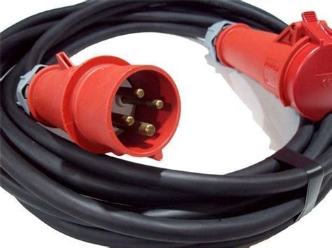 Extension Lead Three Phase 32amp To 20m 4pin Ceeform Plugs Hirepool