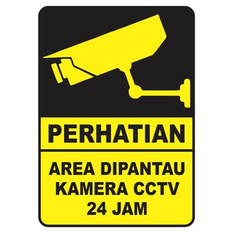 Stiker Area CCTV 24 Jam Perhatian Sign Rambu K3 Safety 10 X 15 Cm 15 X