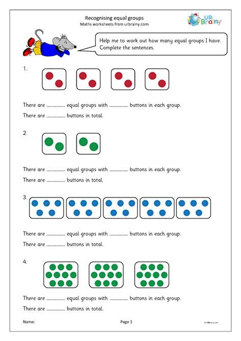 Recognising equal groups - Multiplication by URBrainy.com
