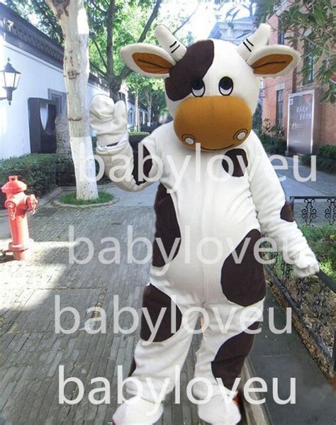 Hot Selling Cow Mascot Costume Milk Cattle Cow Mascot Party Dess Free