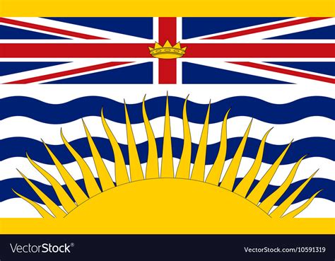 Flag Of British Columbia Correct Size And Colors Vector Image