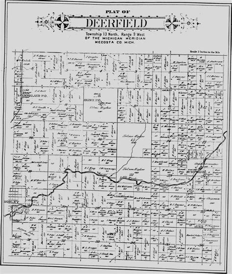 1900 Deerfield Township Mecosta County Michigan Plat Map