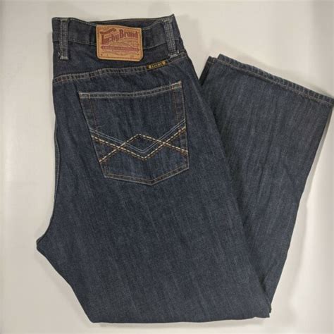 Lucky Brand Medium Wash Straight Leg Short Inseam Denim Jeans Mens Sz
