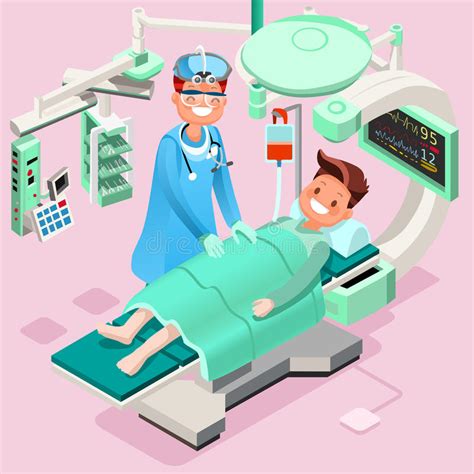 Medical Surgery Isometric People Cartoon Stock Vector Illustration Of