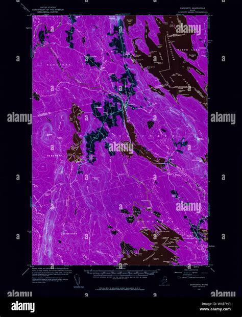 Maine Usgs Historical Map Danforth 460347 1958 62500 Inversion