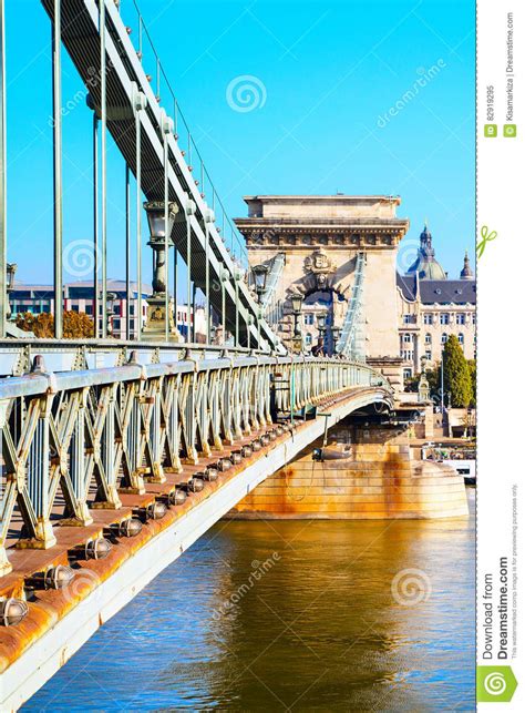 The Szechenyi Chain Bridge On Danube River Budapest Editorial Image Image Of Skyline Europe