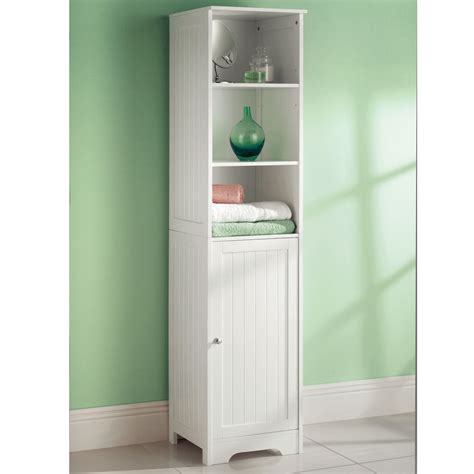 The most common wood storage cabinet material is wood. White Wooden 1 Drawer Bathroom Bedroom Cabinet Shelving ...